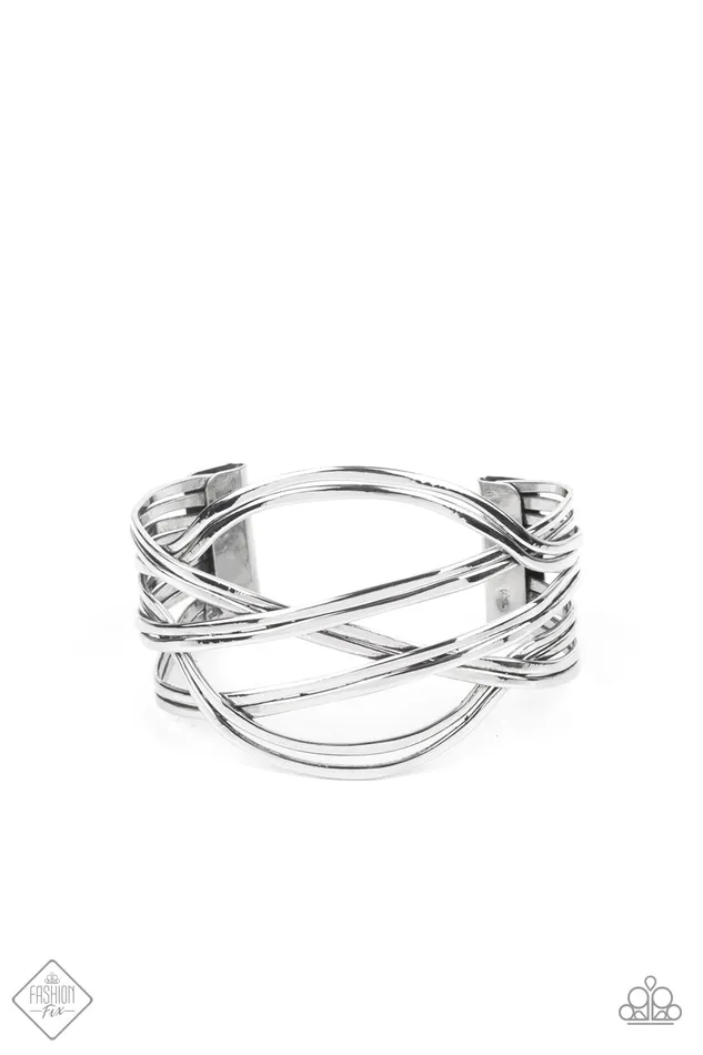 Paparazzi Jewelry Bracelets Paparazzi Bracelet Fashion Fix June 2021 Hautely Hammered Silver