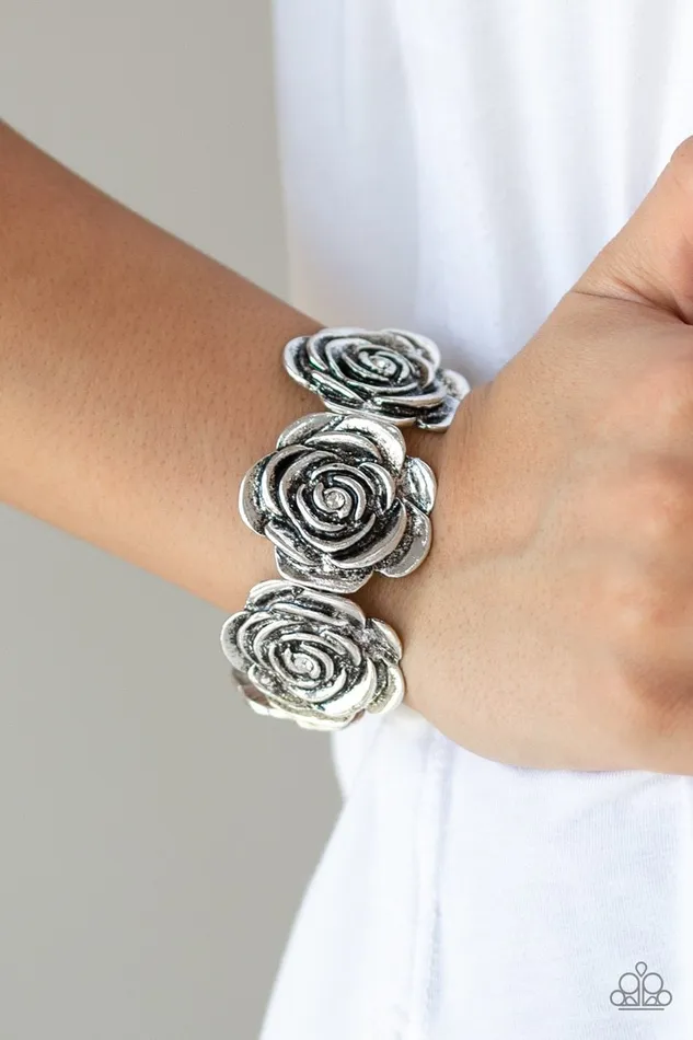 Paparazzi Jewelry Bracelets Paparazzi Bracelet Floral Flamboyancy White