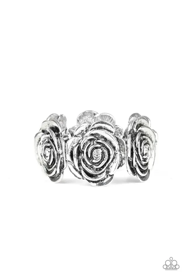 Paparazzi Jewelry Bracelets Paparazzi Bracelet Floral Flamboyancy White
