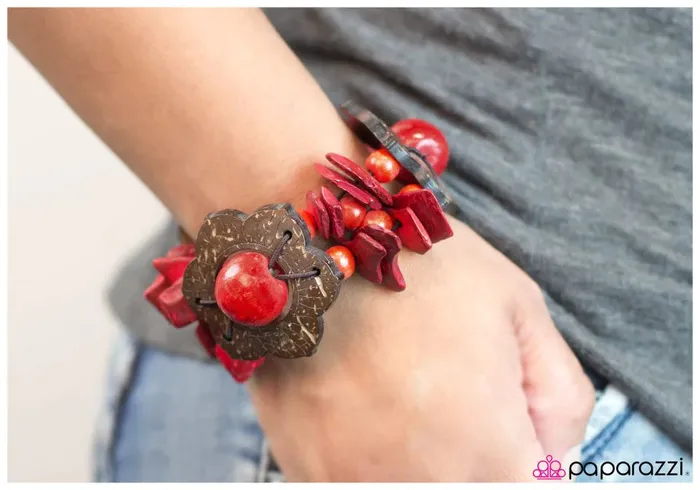 Paparazzi Jewelry Bracelets Paparazzi Bracelet Its All WOOD Red