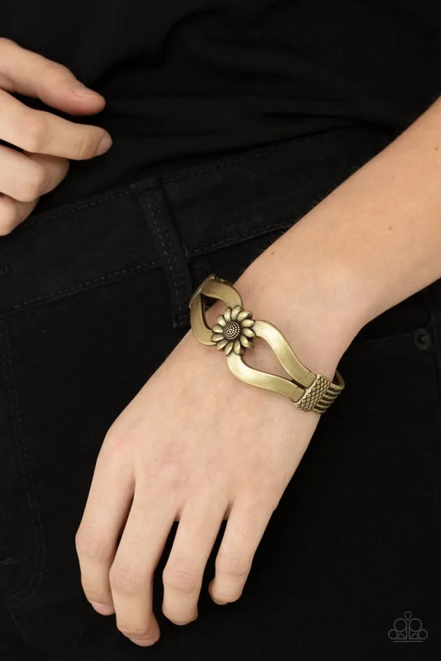Paparazzi Jewelry Bracelets Paparazzi Bracelet Let A Hundred SUNFLOWERS Bloom Brass