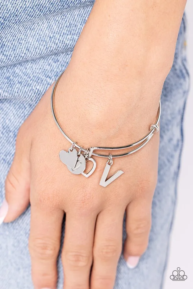 Paparazzi Jewelry Bracelets Paparazzi Bracelet Making It INITIAL Silver V