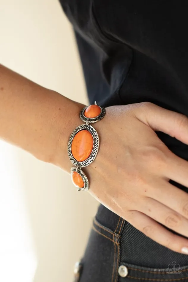 Paparazzi Jewelry Bracelets Paparazzi Bracelet MESA Time Zone Orange