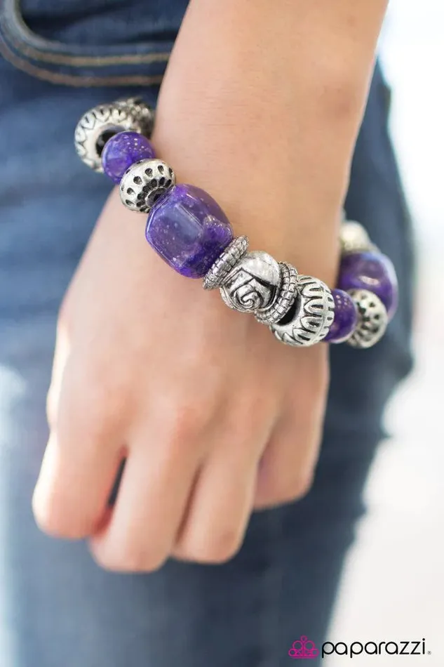 Paparazzi Jewelry Bracelets Paparazzi Bracelet Rock Steady Purple