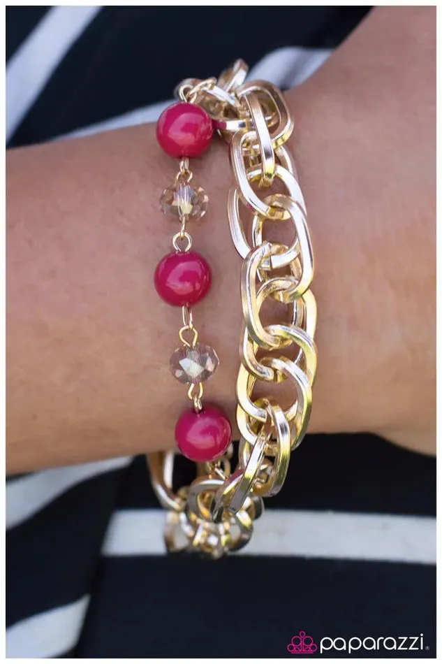 Paparazzi Jewelry Bracelets Paparazzi Bracelet Stroke of Luck Pink