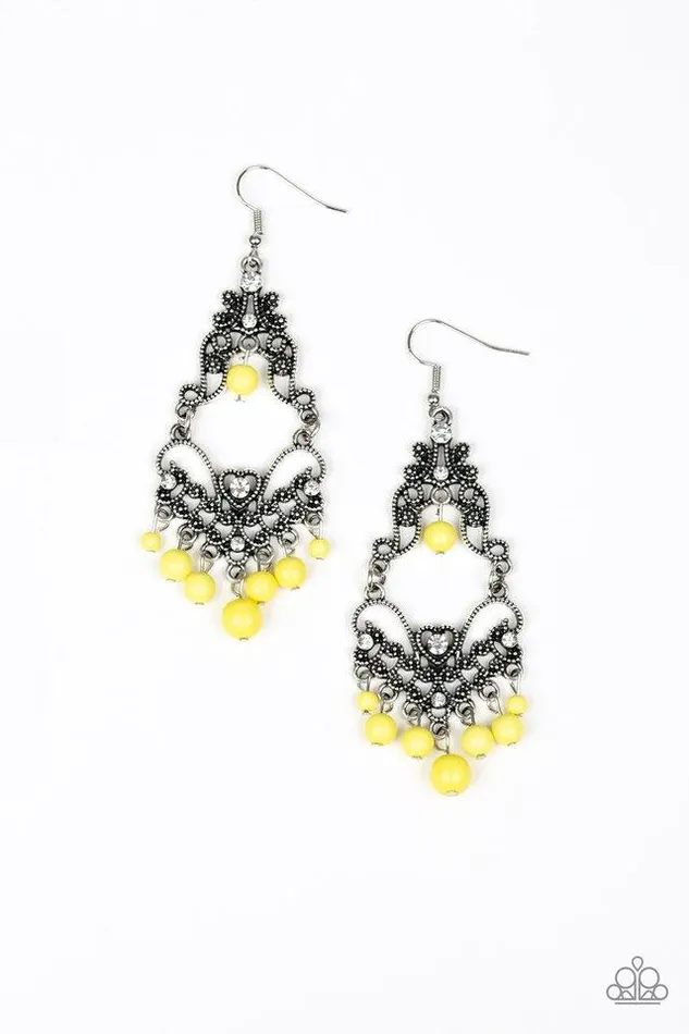 Paparazzi Jewelry Earrings Paparazzi Earring Colorfully Cabaret Yellow