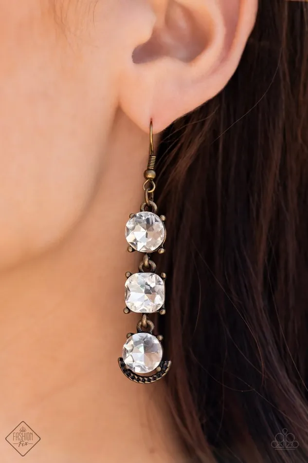 Paparazzi Jewelry Earrings Paparazzi Earring Determined to Dazzle Brass