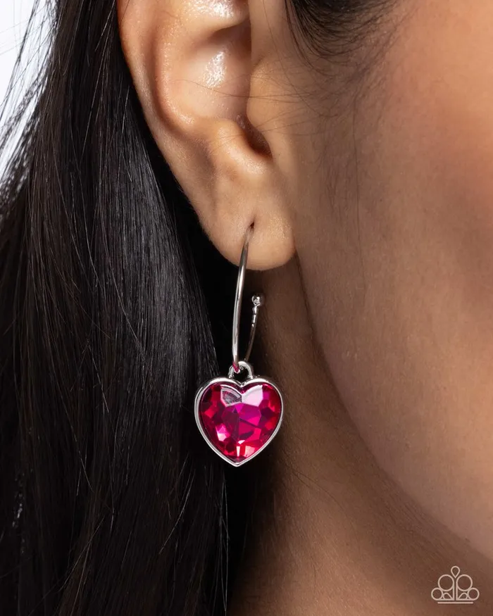 Paparazzi Jewelry Earrings Paparazzi Earring Diamond of the Night Pink