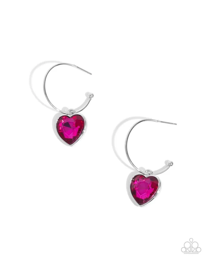 Paparazzi Jewelry Earrings Paparazzi Earring Diamond of the Night Pink Paparazzi Jewelry Earrings Paparazzi Earring Diamond of the Night Pink