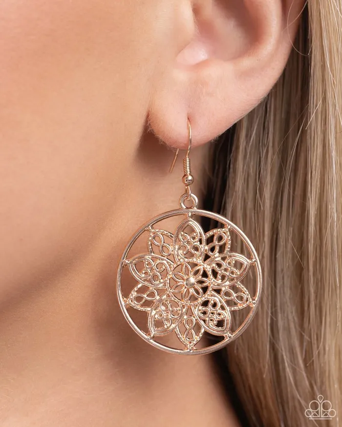 Paparazzi Jewelry Earrings Paparazzi Earring Garden Allure Rose Gold