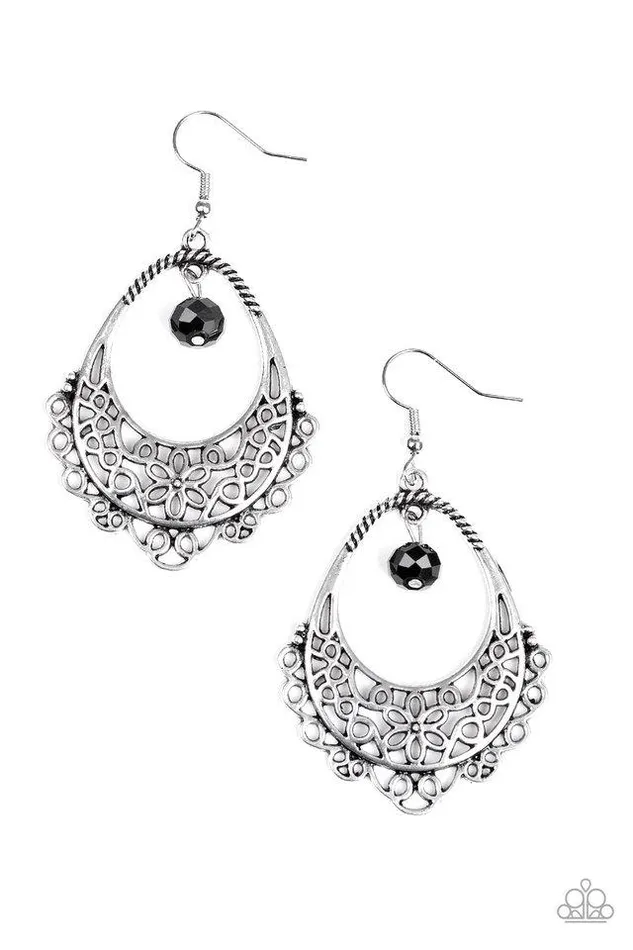 Paparazzi Jewelry Earrings Paparazzi Earring Garden Society Black