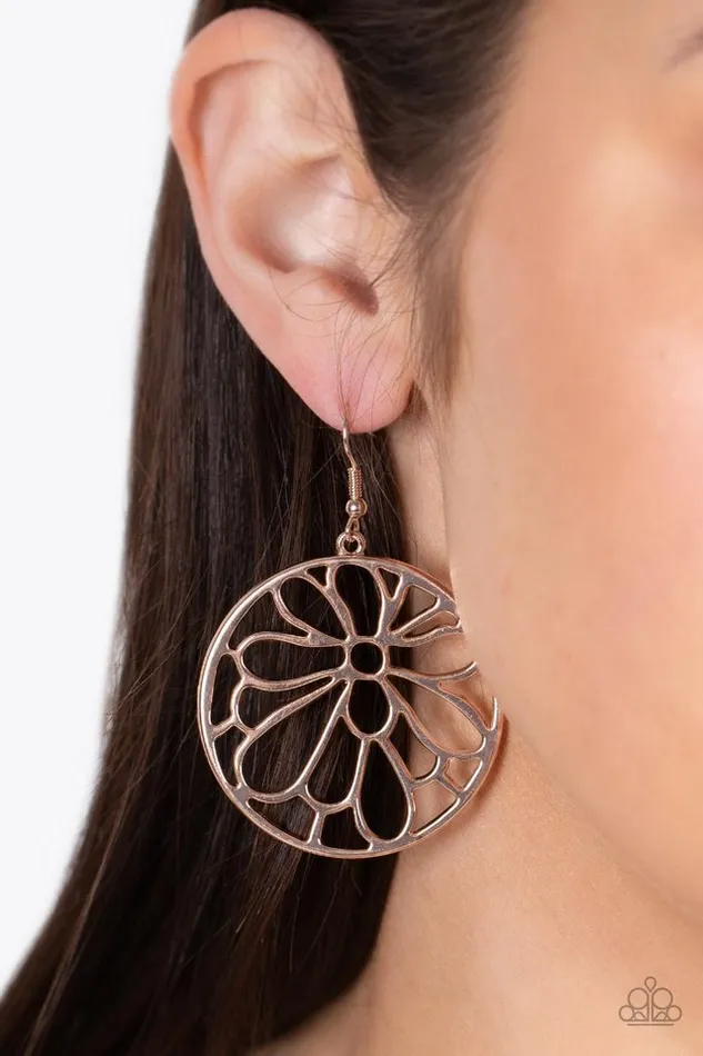 Paparazzi Jewelry Earrings Paparazzi Earring Glowing Glades Rose Gold
