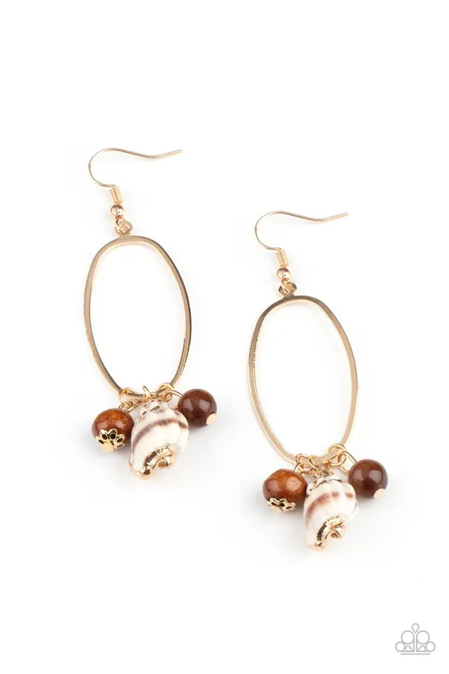 Paparazzi Jewelry Earrings Paparazzi Earring Golden Grotto Brown Paparazzi Jewelry Earrings Paparazzi Earring Golden Grotto Brown