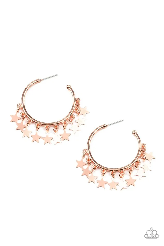 Paparazzi Jewelry Earrings Paparazzi Earring Happy Independence Day Copper Paparazzi Jewelry Earrings Paparazzi Earring Happy Independence Day Copper