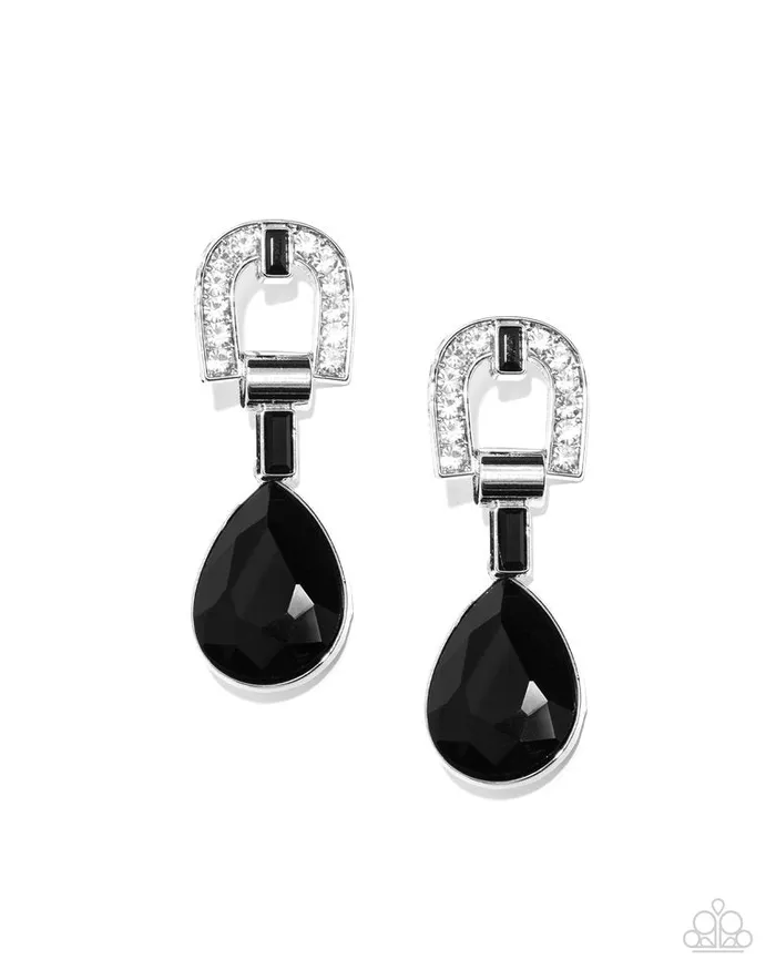 Paparazzi Jewelry Earrings Paparazzi Earring In ARCHING Order Black Paparazzi Jewelry Earrings Paparazzi Earring In ARCHING Order Black