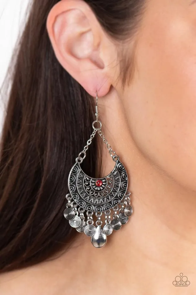 Paparazzi Jewelry Earrings Paparazzi Earring Lunar Allure Red