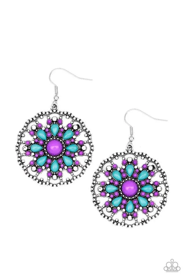 Paparazzi Jewelry Earrings Paparazzi Earring Mardi Gras Garden Purple