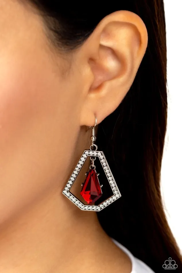 Paparazzi Jewelry Earrings Paparazzi Earring Poshly Photogenic Red