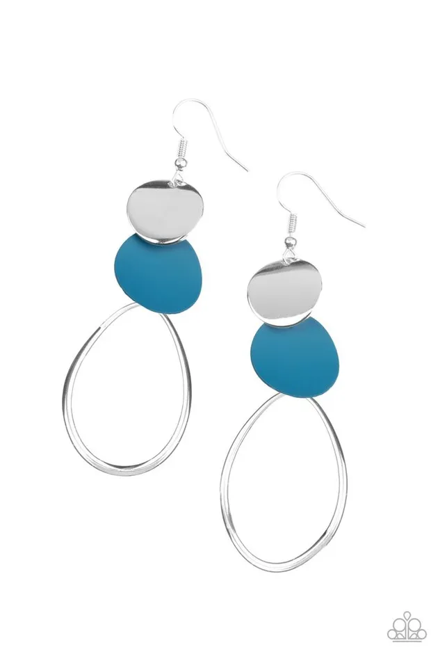 Paparazzi Jewelry Earrings Paparazzi Earring Retro Reception Blue Paparazzi Jewelry Earrings Paparazzi Earring Retro Reception Blue