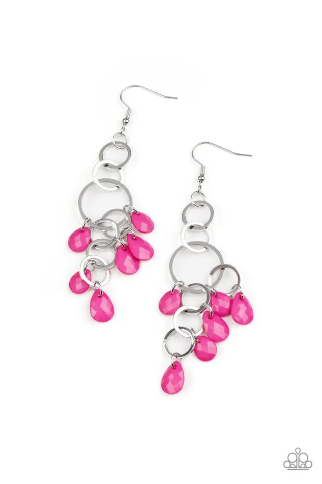 Paparazzi Jewelry Earrings Paparazzi Earring Sandcastle Sunset Pink Paparazzi Jewelry Earrings Paparazzi Earring Sandcastle Sunset Pink