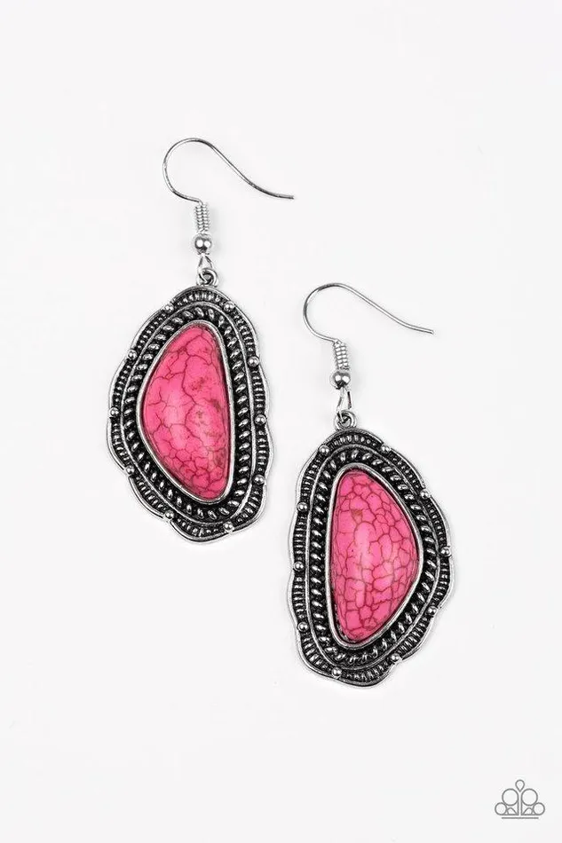 Paparazzi Jewelry Earrings Paparazzi Earring Santa Fe Soul Pink