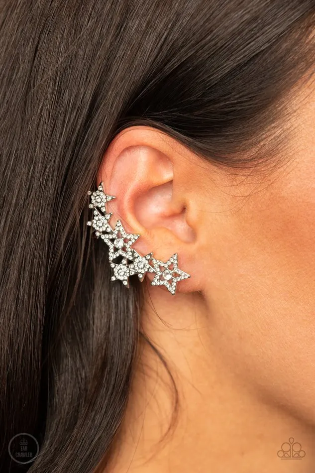 Paparazzi Jewelry Earrings Paparazzi Earring StarSpangled Shimmer White