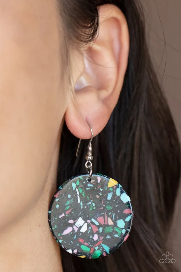 Paparazzi Jewelry Earrings Paparazzi Earring Tenaciously Terrazzo Black