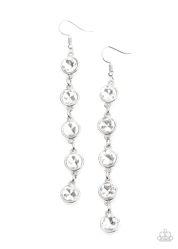 Paparazzi Jewelry Earrings Paparazzi Earring Trickle Down Twinkle White Paparazzi Jewelry Earrings Paparazzi Earring Trickle Down Twinkle White