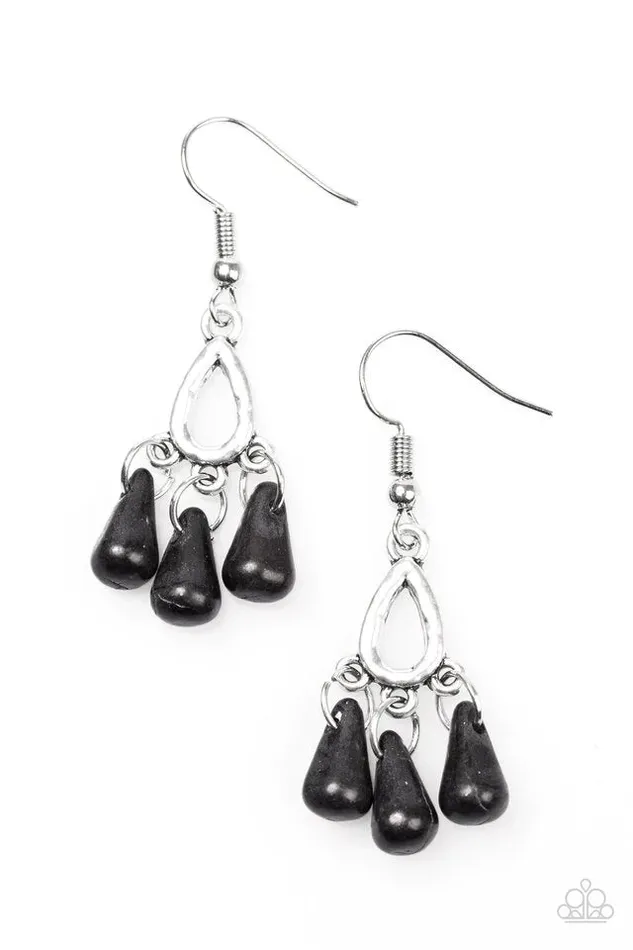 Paparazzi Jewelry Earrings Paparazzi Earring Tropical Winds Black