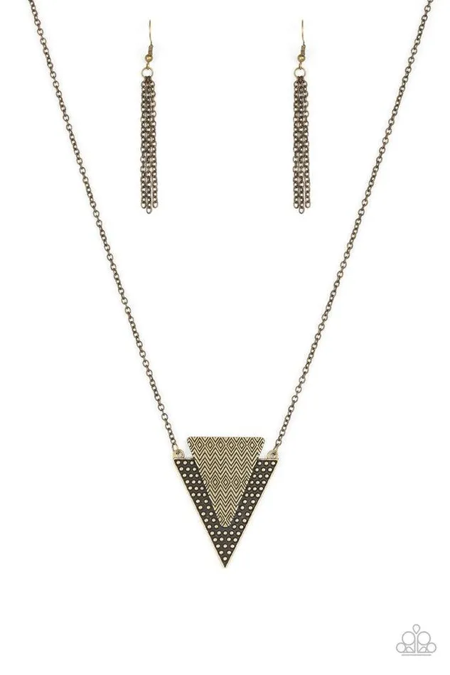 Paparazzi Jewelry Necklaces Paparazzi Necklace Ancient Arrow Brass
