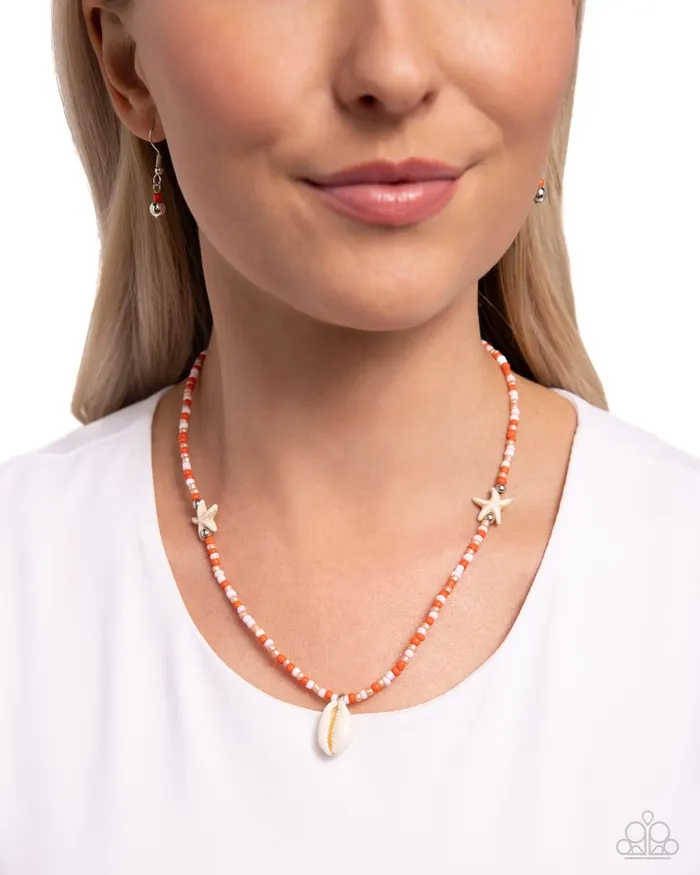 Paparazzi Jewelry Necklaces Paparazzi Necklace Beachside Beauty Orange