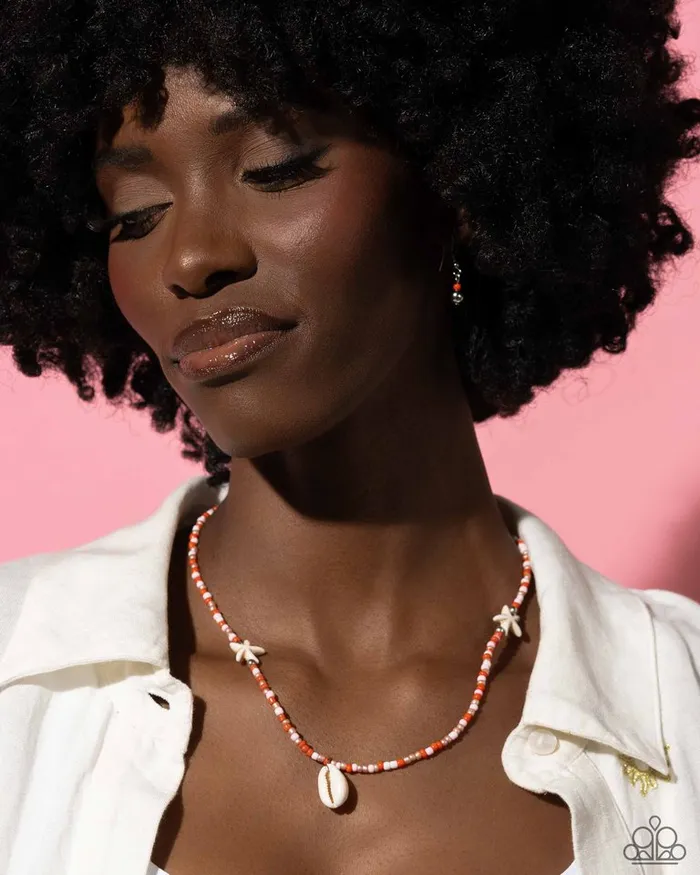 Paparazzi Jewelry Necklaces Paparazzi Necklace Beachside Beauty Orange Paparazzi Jewelry Necklaces Paparazzi Necklace Beachside Beauty Orange