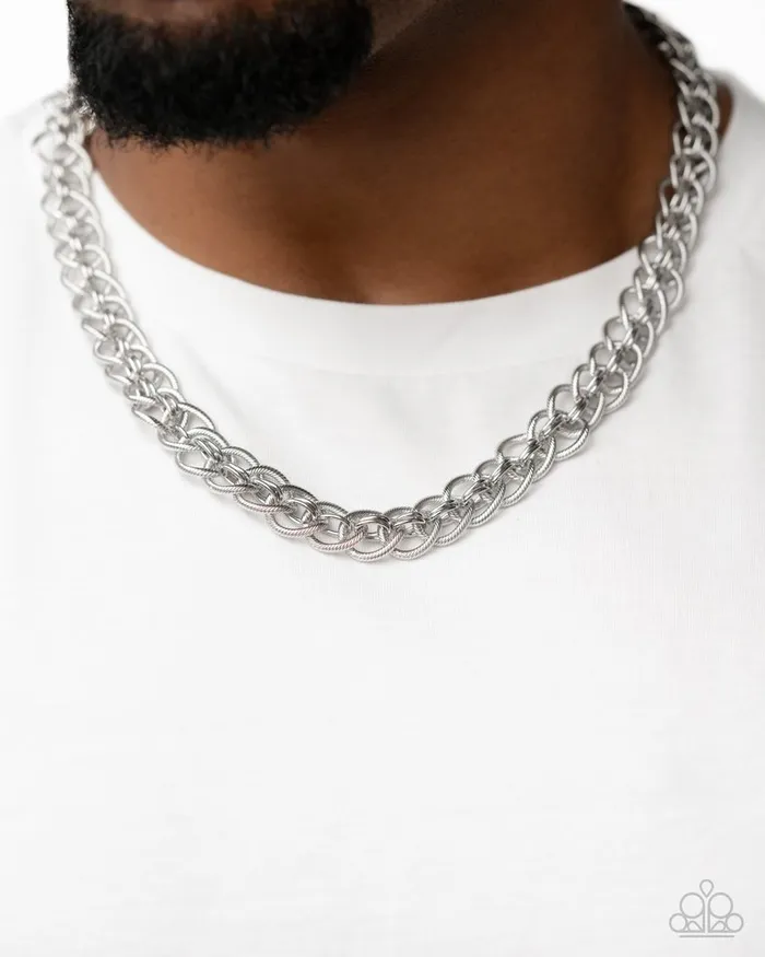 Paparazzi Jewelry Necklaces Paparazzi Necklace Coiled Conviction Silver