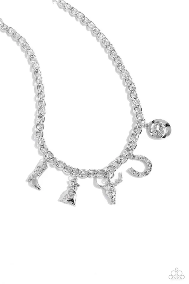 Paparazzi Jewelry Necklaces Paparazzi Necklace Cowboy Collection White Paparazzi Jewelry Necklaces Paparazzi Necklace Cowboy Collection White