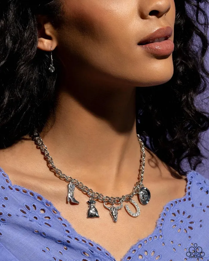 Paparazzi Jewelry Necklaces Paparazzi Necklace Cowboy Collection White Paparazzi Jewelry Necklaces Paparazzi Necklace Cowboy Collection White
