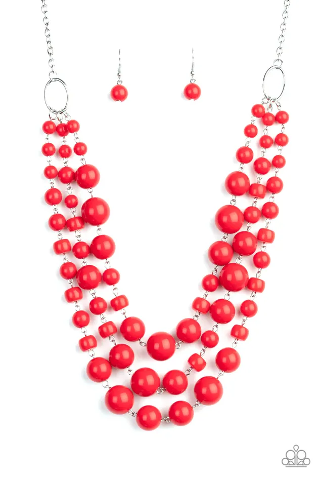 Paparazzi Jewelry Necklaces Paparazzi Necklace Everyone Scatter Red