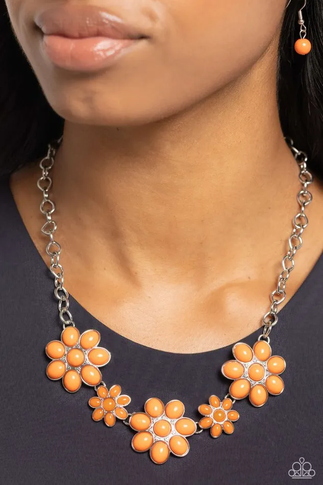 Paparazzi Jewelry Necklaces Paparazzi Necklace Flamboyantly Flowering Orange
