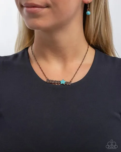 Paparazzi Jewelry Necklaces Paparazzi Necklace Giddy Up Glam Copper