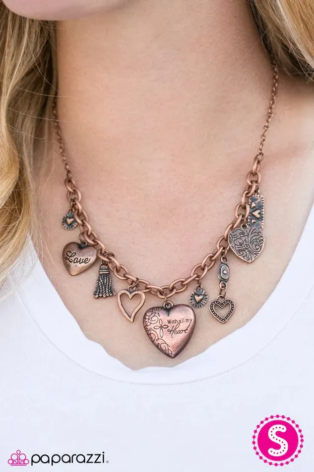 Paparazzi Jewelry Necklaces Paparazzi Necklace Heart Of Wisdom Copper