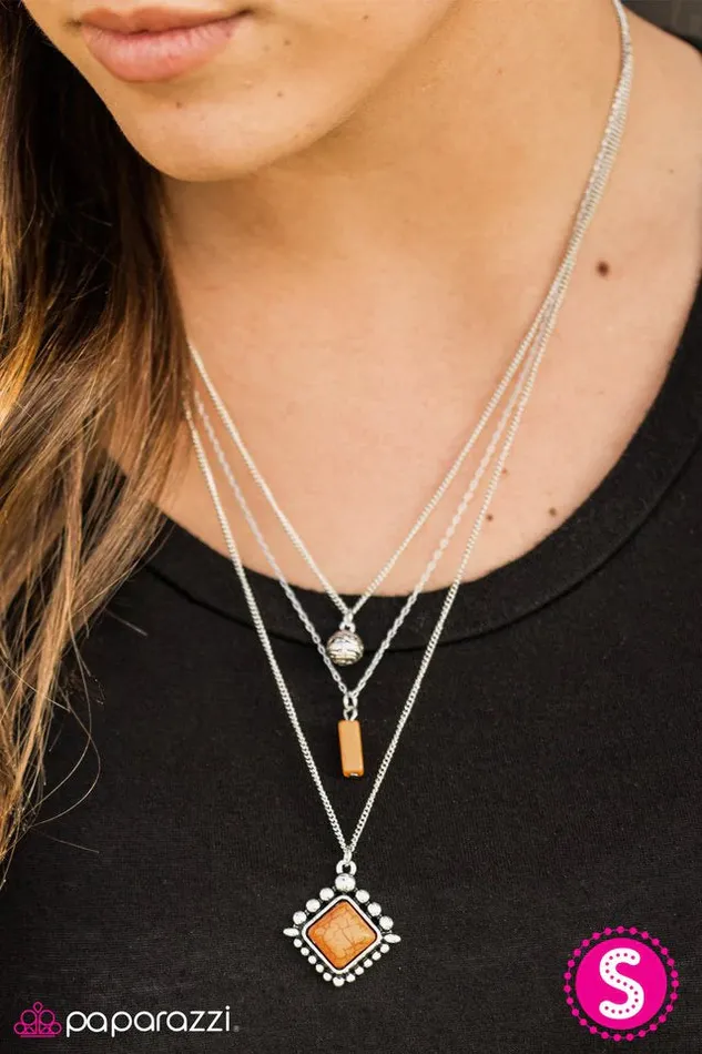 Paparazzi Jewelry Necklaces Paparazzi Necklace Leave No SANDSTONE Unturned Orange