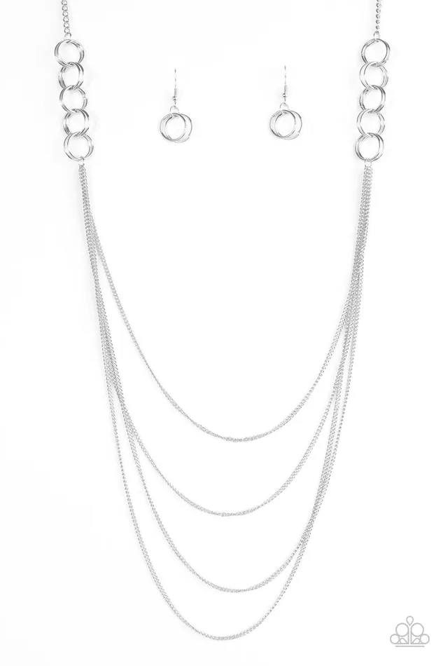 Paparazzi Jewelry Necklaces Paparazzi Necklace RING It On Silver