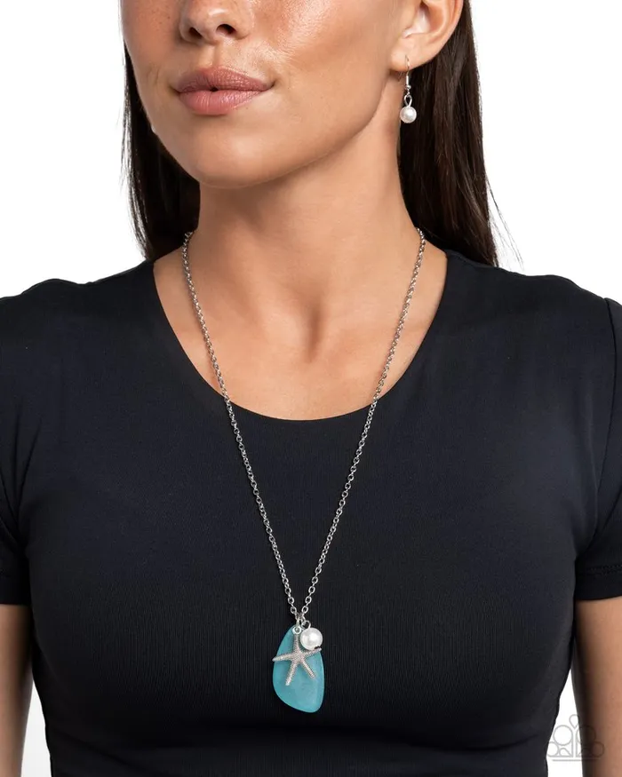 Paparazzi Jewelry Necklaces Paparazzi Necklace Sea Glass Stash Blue