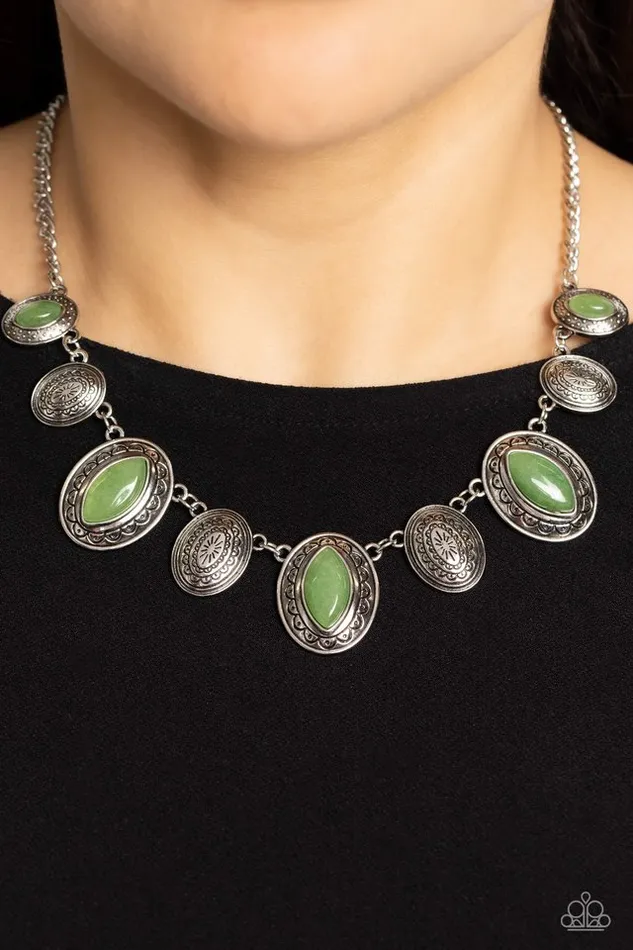 Paparazzi Jewelry Necklaces Paparazzi Necklace Textured Trailblazer Green