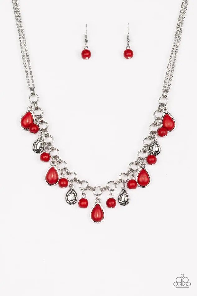 Paparazzi Jewelry Necklaces Paparazzi Necklace Welcome To Bedrock Red