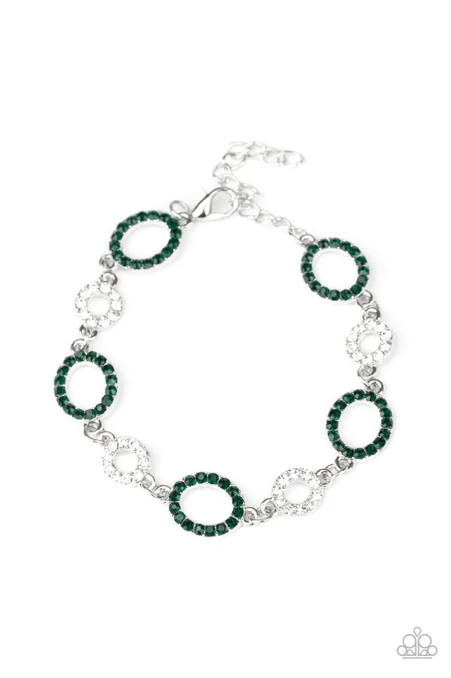 Paparazzi Jewelry Paparazzi Bracelet Bubbly Bedazzle Green Bracelets