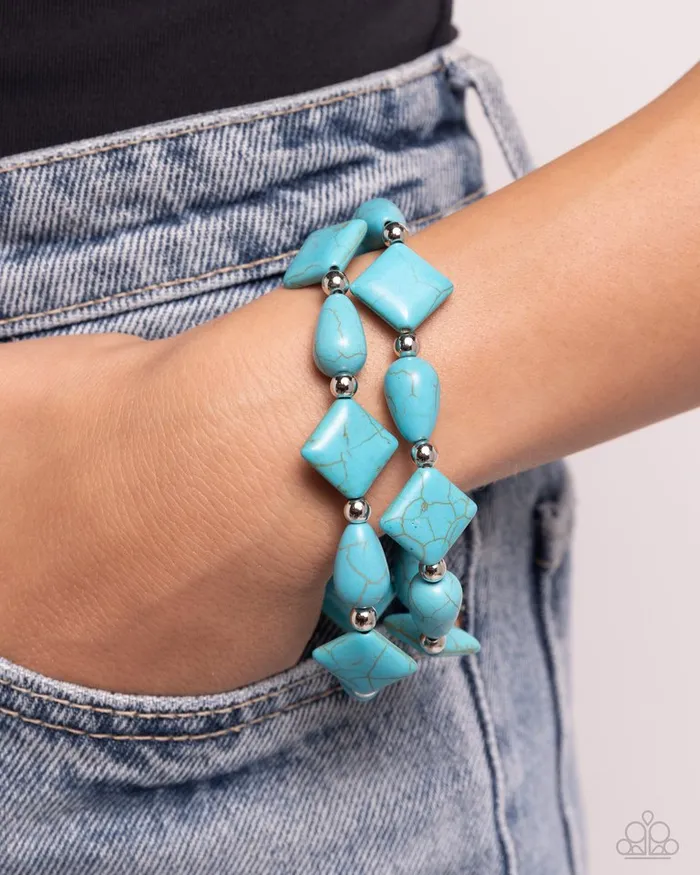 Paparazzi Jewelry Paparazzi Bracelet EARTHY Riser Blue Bracelets