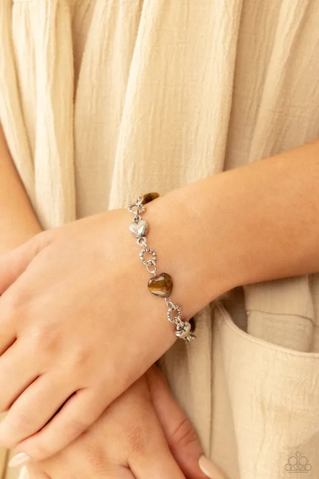 Paparazzi Jewelry Paparazzi Bracelet I Can Feel Your Heartbeat Brown Bracelets