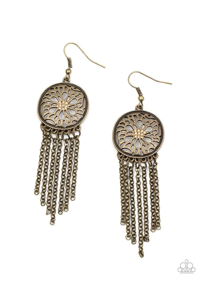 Paparazzi Jewelry Paparazzi Earring Blissfully Botanical Brass Earrings Paparazzi Jewelry Paparazzi Earring Blissfully Botanical Brass Earrings
