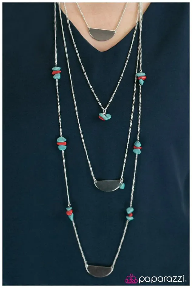 Paparazzi Jewelry Paparazzi Necklace Back To The Stone Age Blue Necklaces