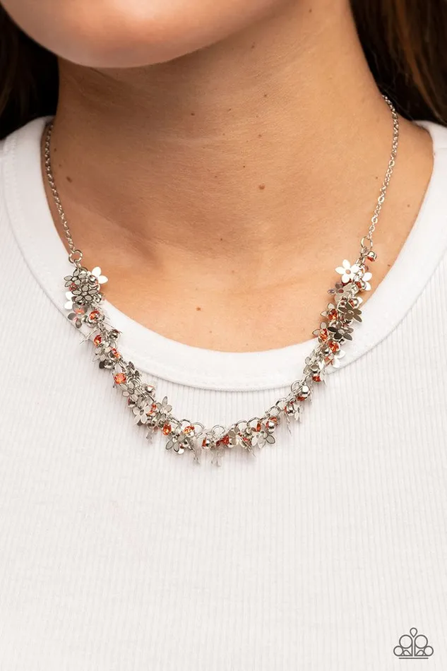 Paparazzi Jewelry Paparazzi Necklace Fearlessly Floral Orange Necklaces